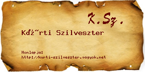 Kürti Szilveszter névjegykártya