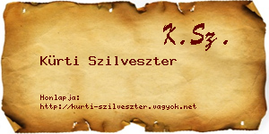 Kürti Szilveszter névjegykártya