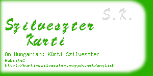szilveszter kurti business card